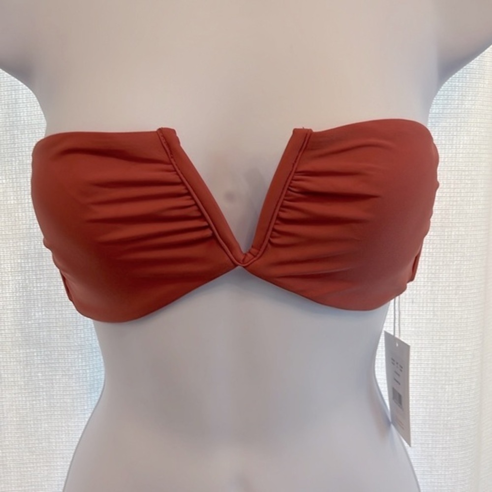 Andie The Scala Bikini Top M Bandeau Strapless Dusty Rose